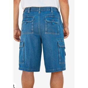 King Size NWOT Denim Cargo Shorts Sz 46 Mens Big & Tall Pockets